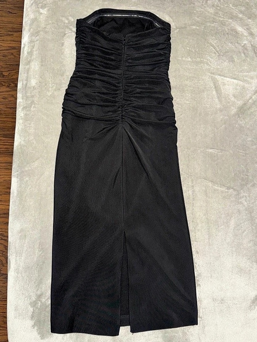 Anthropologie Ruched Strapless Dress in Black Size Small Like New
